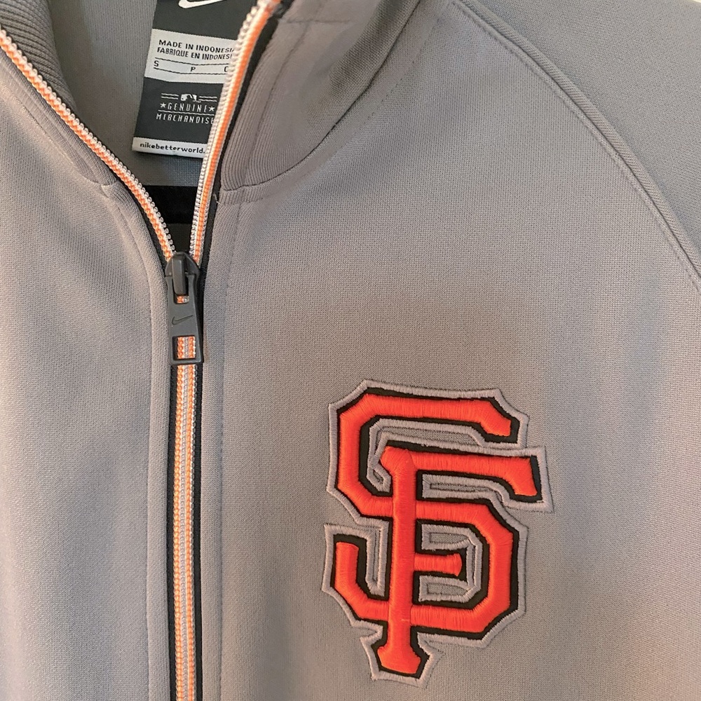 Nike Grey San Francisco Giants Zip Up Athletic Cardigan Sweater - Size Small - Picture 5 of 6